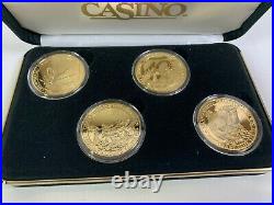 Set of 12 Grand Casino Collector's Gold Coins 24 Carat Gold Plated