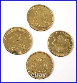 (Set of 4 Golden Coins) Universal Studios Florida Retro Theater Tribute Shop