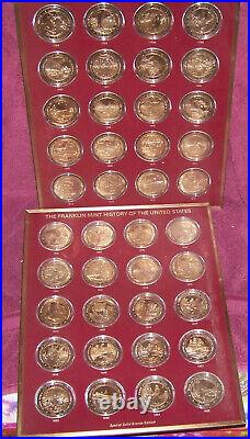 Set of bronze coins franklin mint united states history