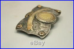 Shoshone Pow wow Sterling/14k Natural Gold Nuggets 1893 $10 Gold Coin Buckle