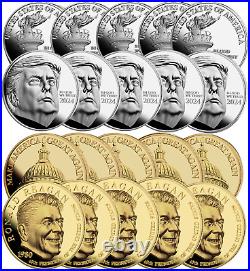 Silver & Gold Trump / Reagan 20 Coin MAGA Bundle