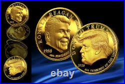 Silver & Gold Trump / Reagan 20 Coin MAGA Bundle