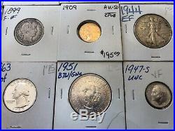 Silver and Gold Coin Collection (Barber Head, Capped Bust, Peace Type, Etc.)