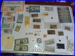 Silver coins collection & certificates, gold, fractional currency rare notes lot
