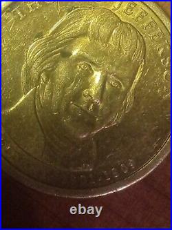 Single Thomas Jefferson Face $1 Dollar Gold Piece 3rd President Collectible Coin