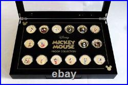 Sixteen Piece Set Bradford Exchange Mickey Mouse 24K Gold Plated Medallions