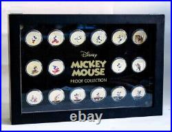 Sixteen Piece Set Bradford Exchange Mickey Mouse 24K Gold Plated Medallions