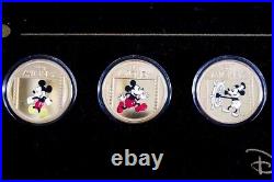 Sixteen Piece Set Bradford Exchange Mickey Mouse 24K Gold Plated Medallions