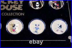 Sixteen Piece Set Bradford Exchange Mickey Mouse 24K Gold Plated Medallions