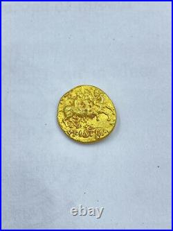 Small Size Indo Greek Gold Coin of Huvishka, Ancient region of Gandhara Art#sm49