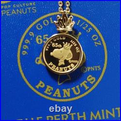 Snoopy Pure Gold Coin Necklace 65