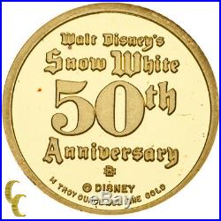 Snow White 50th Anniv 1/4 oz. 999 Gold Coin The Prince Disney Rarities Mint
