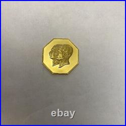Solid gold 50th anniversary of shah reza shah kingdom coin medal