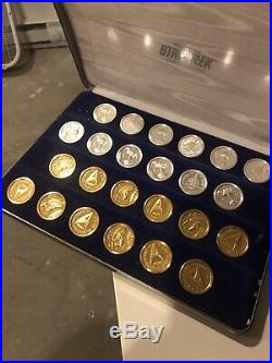 Star Trek Gold & Silver Checker Set of 24 in Display Case- Franklin Mint (FM-05)