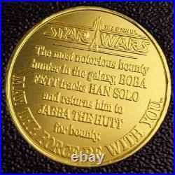 Star Wars Boba Fett Gold Coin Droids Vintage Kenner 1984 RARE