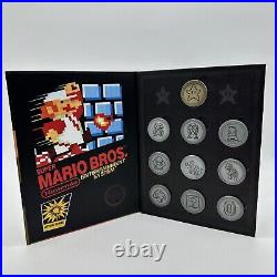 Super Mario Bros ThinkGeek 100% Complete Coin Medal Collection 10 Gold Silver