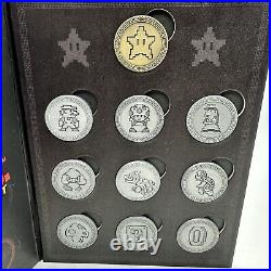 Super Mario Bros ThinkGeek 100% Complete Coin Medal Collection 10 Gold Silver