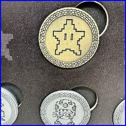 Super Mario Bros ThinkGeek 100% Complete Coin Medal Collection 10 Gold Silver