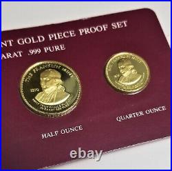 THE FRANKLIN MINT GOLD PROOF COLLECTIBLE SET OF 3 COINS, 24k