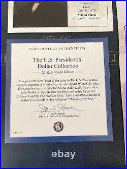 The Complete Presidential Coin Collection 24k Gold Layered Franklin Mint