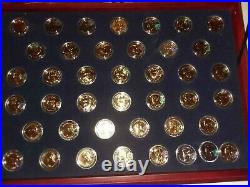 The Complete Presidential Coin Collection 24k Gold Layered Franklin Mint 41 Coin
