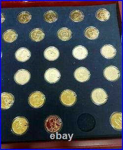 The Complete Presidential Coin Collection 24k Gold Layered Franklin Mint 41 Coin