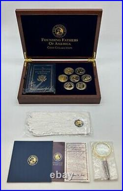 The Franklin Mint Founding Fathers Coin Collection 7-Pcs 24-Karat Gold-Plated