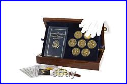 The Franklin Mint Founding Fathers Coin Collection 7-Piece 24-Karat Gold