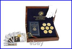 The Franklin Mint Founding Fathers Coin Collection 7-Piece 24-Karat Gold