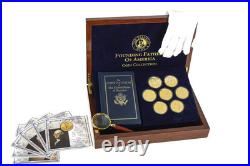The Franklin Mint Founding Fathers Coin Collection 7-Piece 24-Karat Gold-Pl