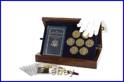 The Franklin Mint Founding Fathers Coin Collection 7-Piece 24-Karat Gold-Pl