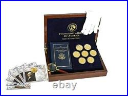 The Franklin Mint Founding Fathers Coin Collection 7-Piece 24-Karat Gold-Plated