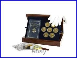 The Franklin Mint Founding Fathers Coin Collection 7-Piece 24-Karat Gold-Plated