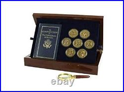 The Franklin Mint Founding Fathers Coin Collection 7-Piece 24-Karat Gold-Plated