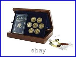 The Franklin Mint Founding Fathers Coin Collection 7-Piece 24-Karat Gold-Plated