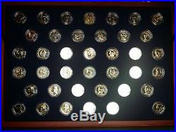The Franklin Mint Presidential Gold Dollar Coin Collection in Wood Case