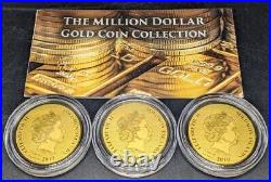 The Million Dollar Gold Coin Collection Three 1/100th oz Gold US Type Coins