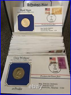The Presidential Medals Cover Collection 24k Gold Plate -RONALD REAGAN! 40 Coins