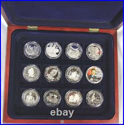 The Queen Mother Silver and Gold Coin Collection 106 proof coins in wooden cases