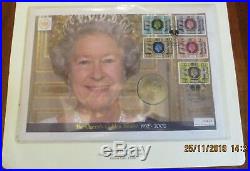 The Queen's Golden Jubilee Collection. RARE. 10 x coin, 10 x stamp covers, 1952-2002