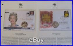 The Queen's Golden Jubilee Collection. RARE. 10 x coin, 10 x stamp covers, 1952-2002