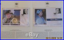 The Queen's Golden Jubilee Collection. RARE. 10 x coin, 10 x stamp covers, 1952-2002