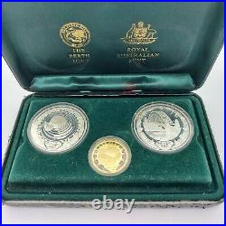The Sydney 2000 Olympic Coin Collection Three Coin Set Gold and Silver Proof
