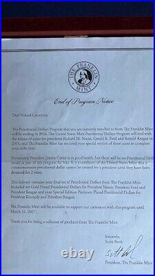 The U. S. Presidential Dollar Collection 24 Karat Gold Edition Franklin Mint