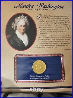 The United States First Ladies 24 Karat Gold Plated Medals Volume 41pc