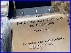 The United States Presidents Coin Collection Vol I &2 $1 Coins & 22k Gold Medals