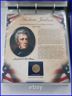 The United States Presidents Coin Collection Vol I &2 $1 Coins & 22k Gold Medals