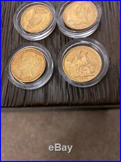 The Victoriana sovereign collection 5 coins (4 are 22 carat gold)-limited +coa