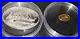 Titanic Gold and Silver Oval Set of 2 Coin Proof LIBERIA Real Coal from Wreckage