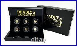 Tokelau 2012 5$ Deadly and Dangerous GOLD Coin Collection Set 6 Coins